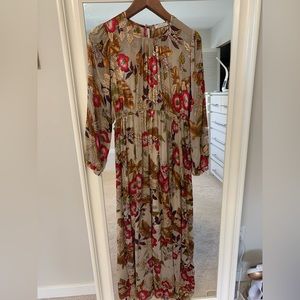 Floral semi-sheer Italian maxi dress